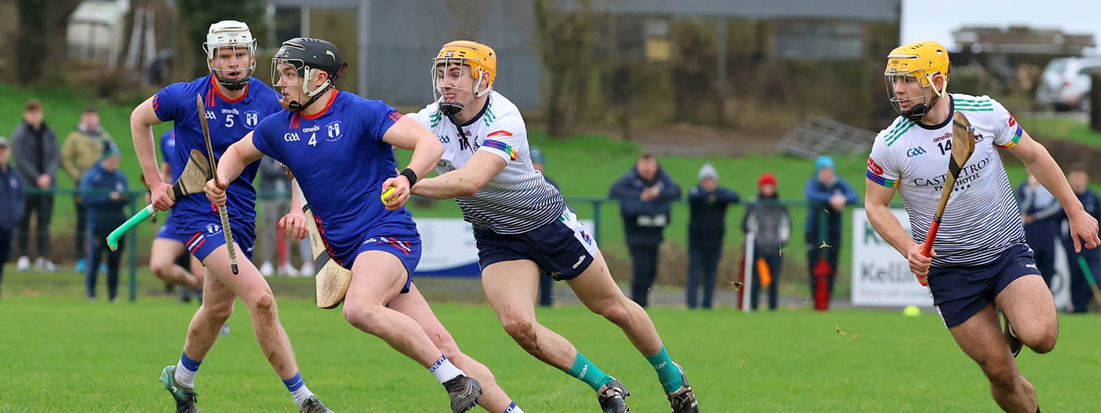 Four hurlers in action at the Fitzgibbon Cup Final 2024 - Pic Sport Action Photography.