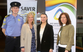 MIC's Healthy Campus staff Annemaree Coady and Ciara Moynihan with Garda Sergeant Kevin Balfe and Rionach Power, Mid-West Regional Drugs and Alcohol Forum