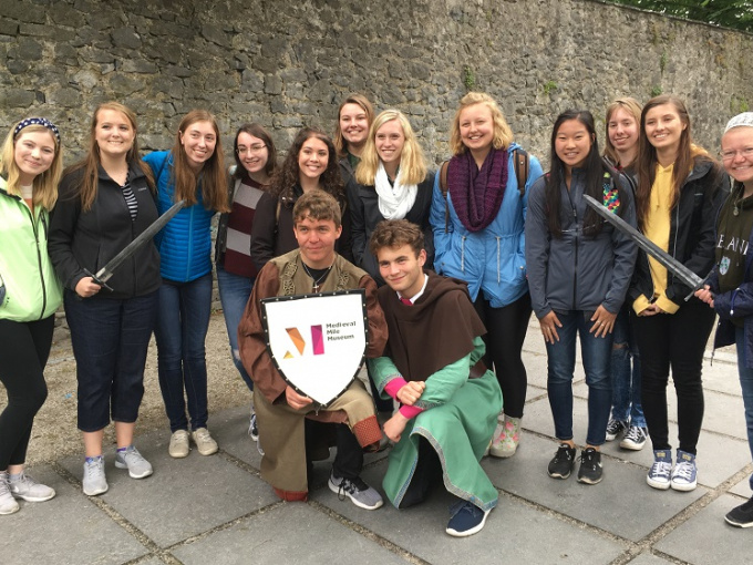 Visiting international students to MIC from St Norbert's College on a trip to Kilkenny