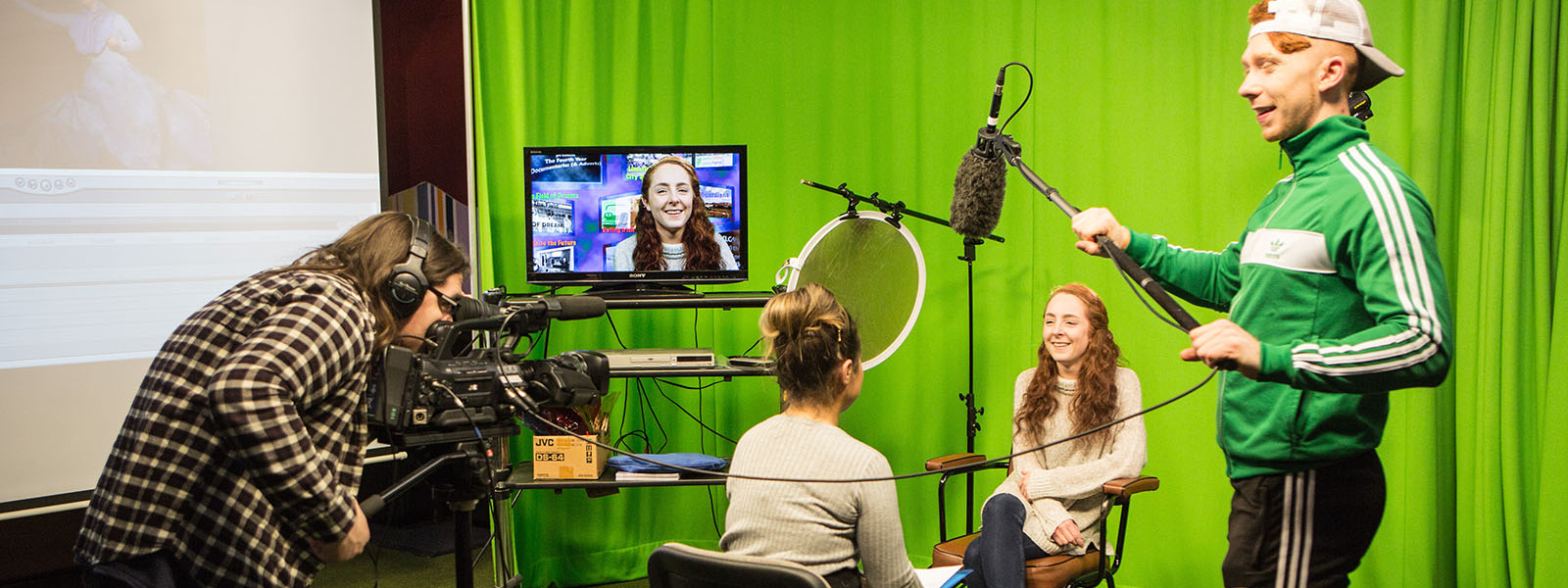 Bachelor of Arts students in the Media lab at MIC Limerick