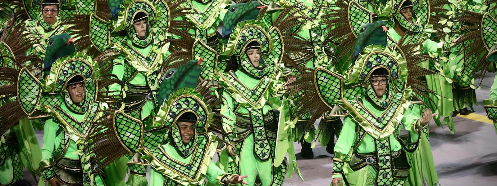 Samba school parade in São Paulo, Brazil.