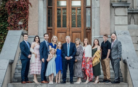 President of MIC, Prof. Eugene Wall, with his family as he marked his retirement from MIC after 44 years