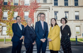  Main photo (L-R): Dr Ross Woods, Senior Manager, Teaching and Learning, Student Success, Health and Wellbeing, HEA; Prof. Marie Clarke, Chairperson of the HEA Student Engagement, Teaching and Learning Committee; Minister for Further and Higher Education, Research, Innovation and Science, Patrick O'Donovan TD; Prof. Niamh Hourigan, Acting President of MIC and Dr Katherine Whitehurst, Director of Teaching and Learning, MIC