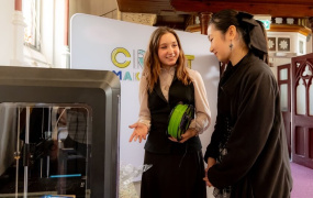  8th Tipperary Science Week two adult females looking at a 3D printer