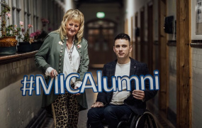 Dr Nóirín Ní Ríain and Jamie Wall, MIC Alumni Awardees for 2024