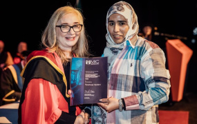 Farahnaz Haidary, recipient of an MIC Postgraduate University of Sanctuary Scholarship, who is pursuing an M Ed in Education for Human Rights and Equality