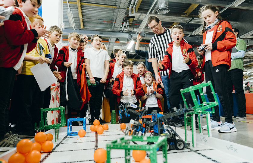 Primary school children from schools in Limerick, Waterford, Cork & Tipperary compete at the regional finals of the Vex Robotics Challenge