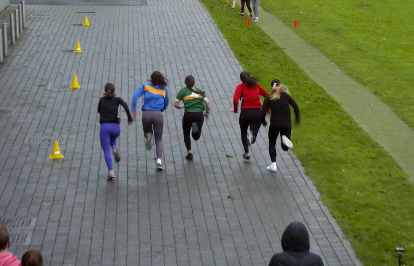 Students running