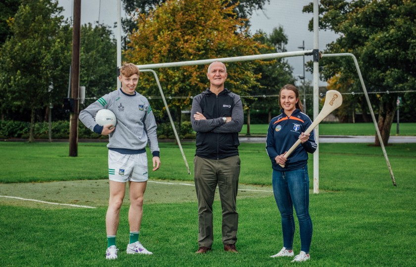 Padraig and Caoimhe pictured with Ciaran Barr from the GPA