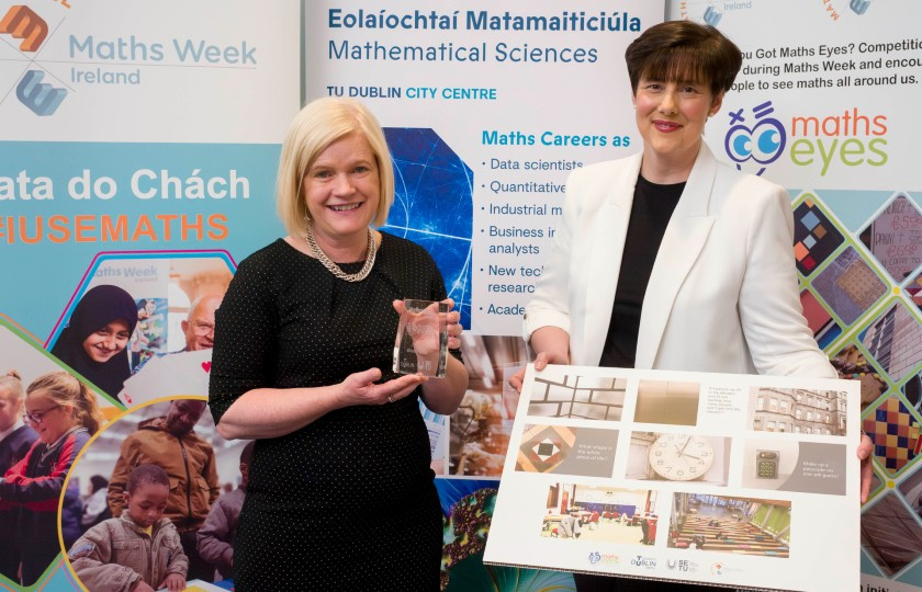 Minister Norma Foley pictured with Dr Sheila Donegan of SETU & Maths Week