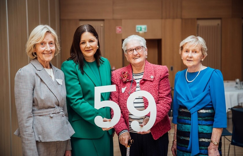 MIC Alumni Reunion 2024 Class of 1959 graduates with Acting MIC President, Prof. Niamh Hourigan