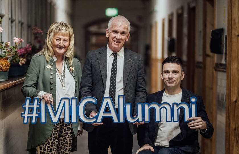 Dr Nóirín Ní Ríain and Jamie Wall, MIC Alumni Awardees for 2024 with President of MIC, Professor Dermot Nestor