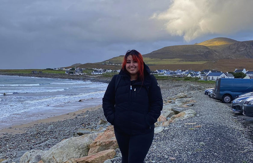 International student at the beach on Achill Island