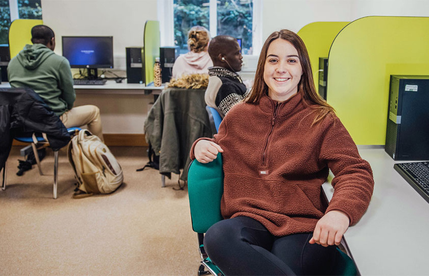 Student in the computer lab