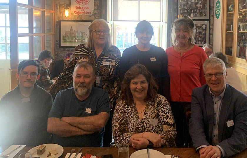 Members of the Irish Citizens' Parliament at lunch with politicians