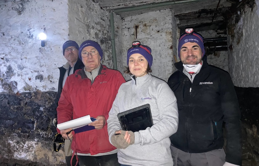 Photo of Dr Loïc Guyon and archaeology team