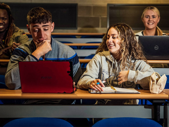 Students sitting in a lecture hall in MIC Limerick