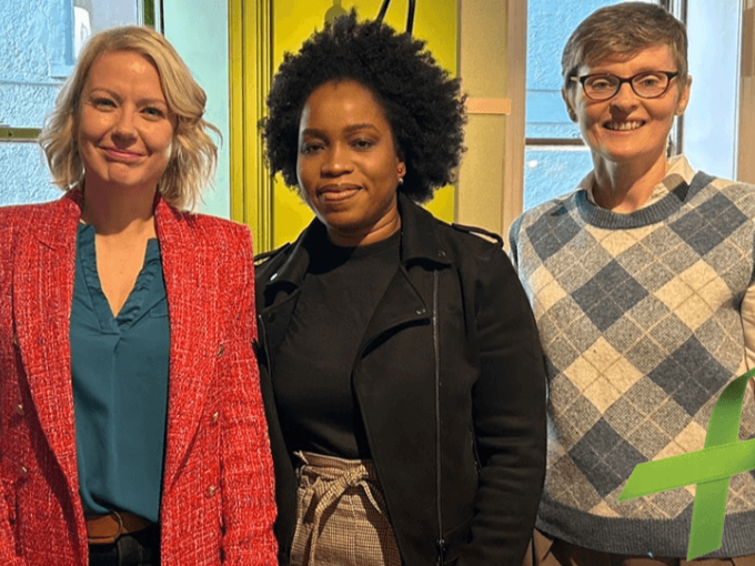 Professor Niamh Stack, Head of the Department of Psychology at MIC; Tracy Dsane, a parent partner of the study and Joanne Perill from Clarecare