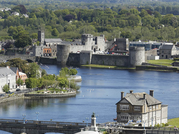 Aerial shot of King John's Castle, Limerick