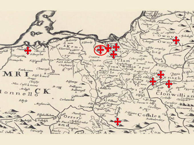 Map Patrick’s travels through Limerick according to Bethu Phátraic 